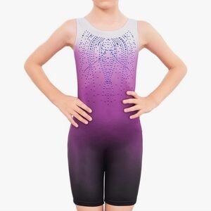 Arshiner Leotards for Girls Gymnastics with Shorts Color Gradient Shiny …